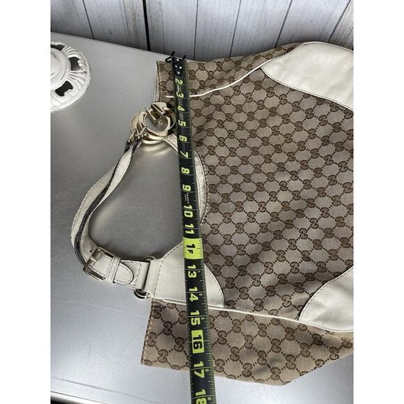 Gucci GG Canvas & Leather Charlotte Medium Shoulder Bag Monogram Hobo - Picture 16 of 16